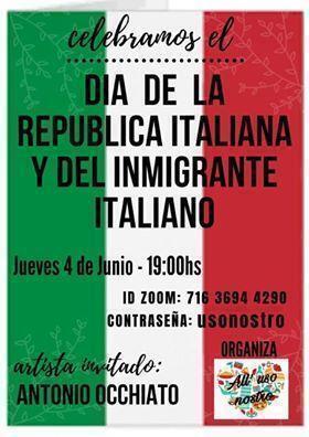 4 Giugno 2020 ‘Giorno della Repubblica Italiana e del immigrato italiano’