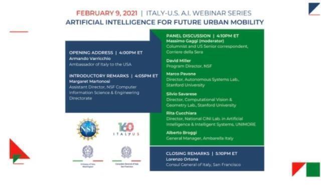 Intelligenza artificiale:al via i seminari organizzati dall’ambasciata d’Italia in Usa