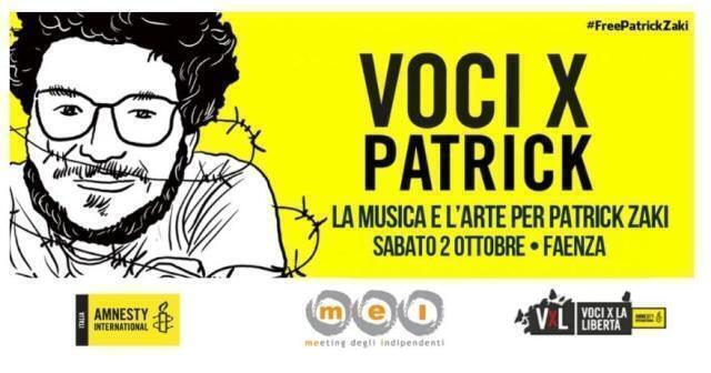 “Voci X Patrick”: a Faenza musica e arte per Patrick Zaki