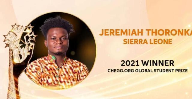 Energia pulita dal traffico, Global Student Prize a un 21enne della Sierra Leone