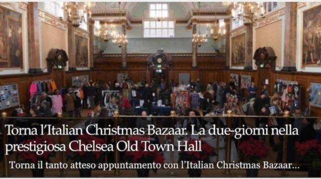 Torna l’Italian Christmas Bazaar: la due-giorni nella prestigiosa Chelsea Old Town Hall