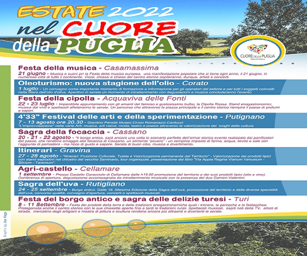 Summer 2022 with the “Cuore di Puglia” events in the amazing Apulian landscape