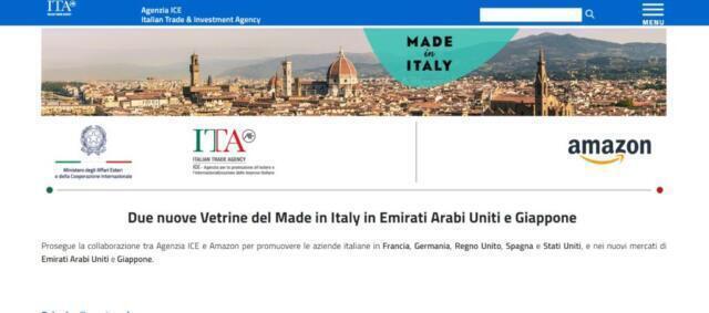 Ice-Amazon, nuovo accordo per promuovere il Made in Italy nel mondo