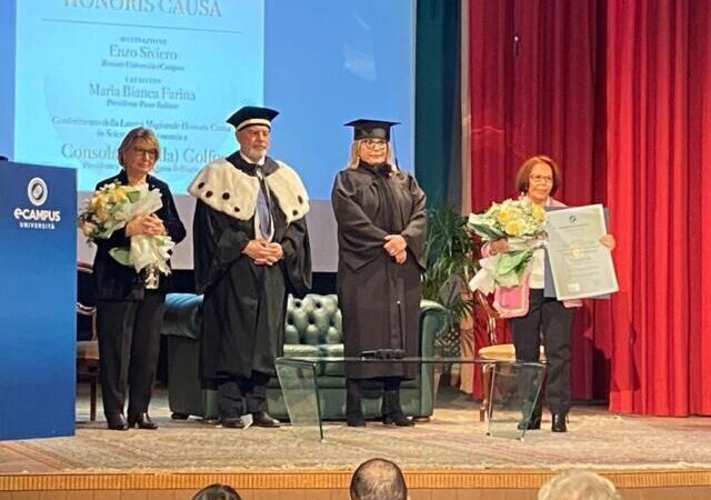eCampus, laurea honoris causa in Scienze dell’Economia a Lella Golfo