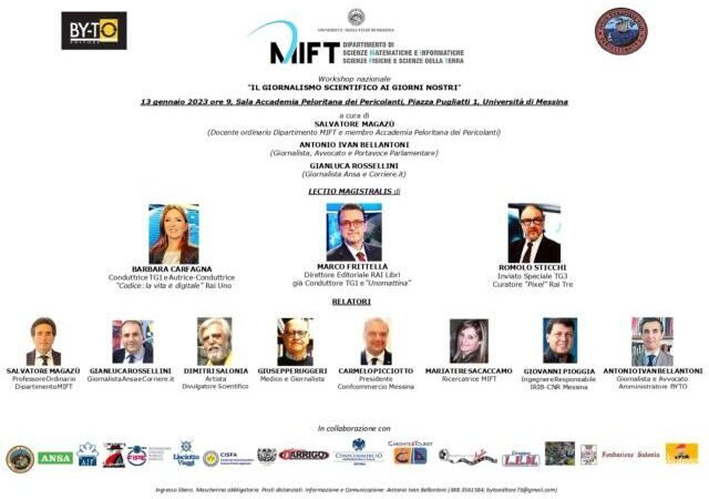Workshop nazionale sul giornalismo scientifico in Universitá di Messina con giornalisti Vip Rai