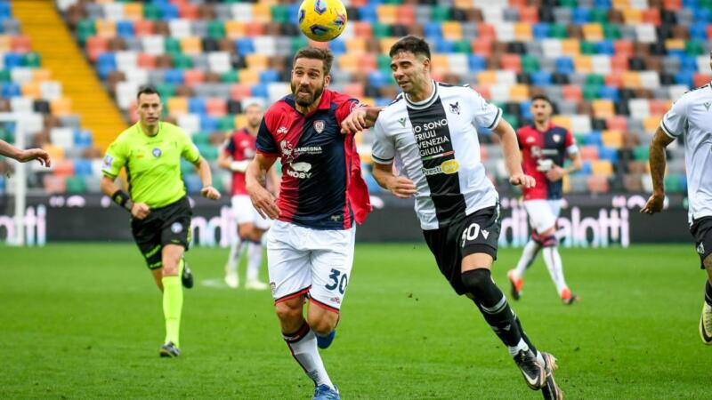 Udinese-Cagliari 1-1, Gaetano risponde a Zemura